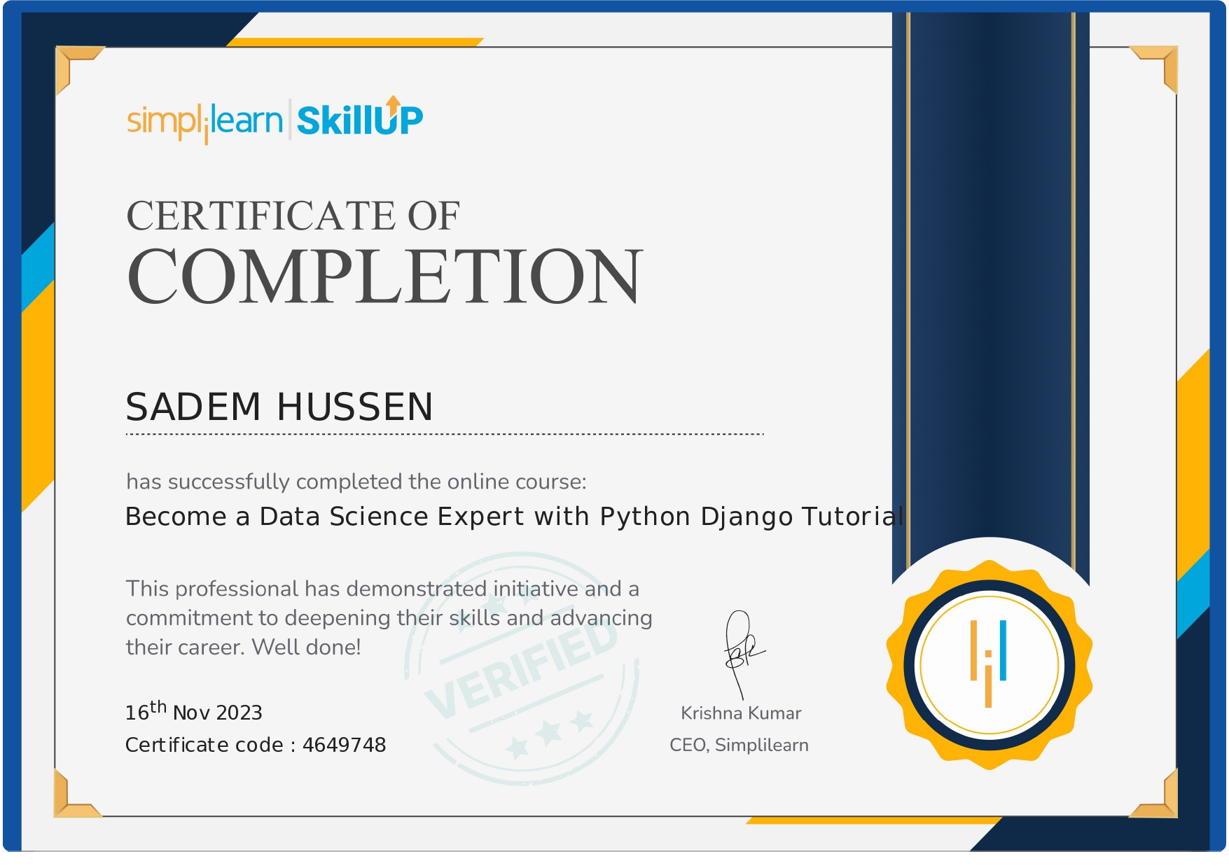 Data Science Certificate