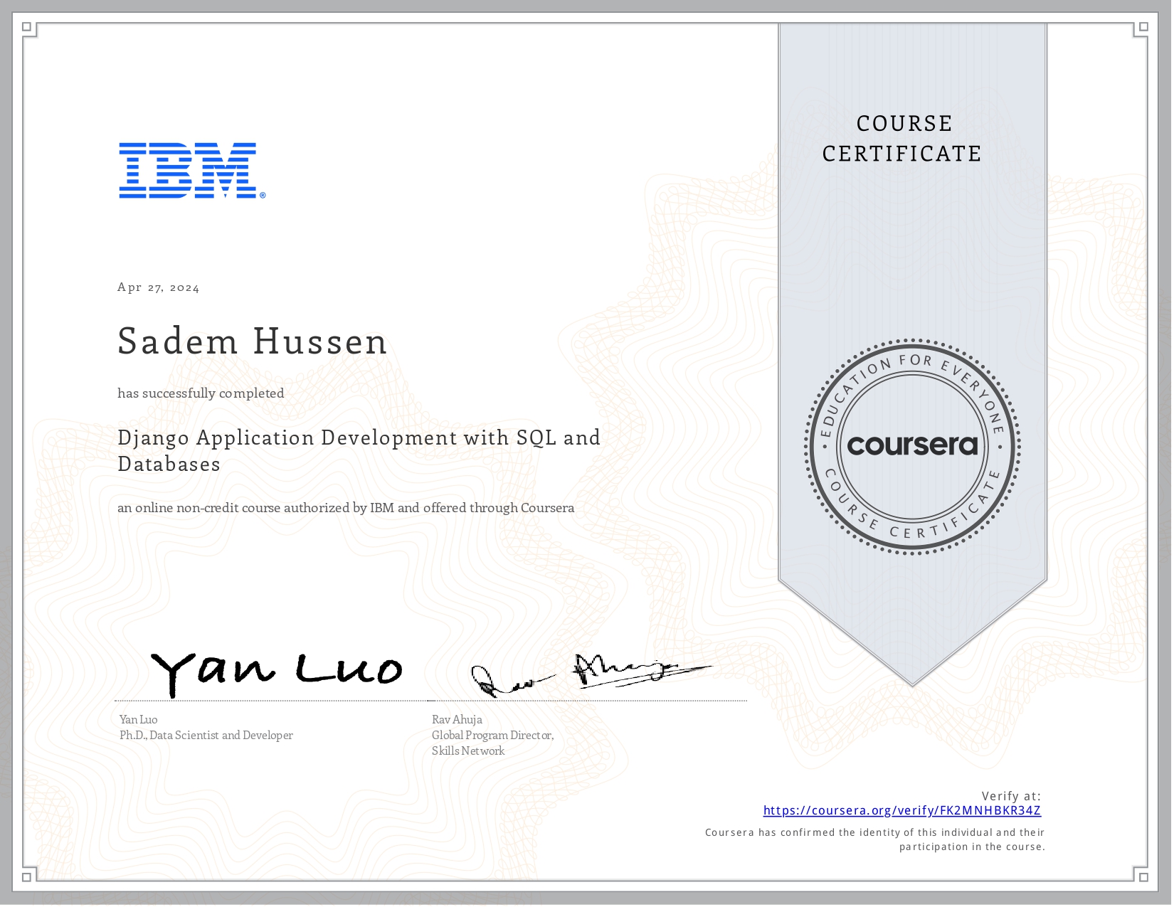 Django Certificate